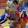 Hege Vifstad (Baysen), Tetyana Shynkareno (Hypo) und Marit Frafjord Malm (Byasen). Foto: GEPA pictures/ Thomas Karner
